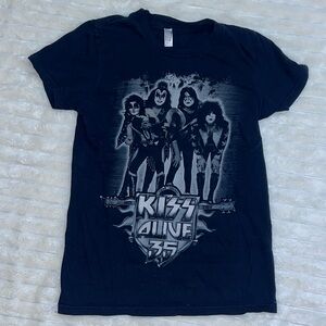 American Apparel Kids Black KISS Graphic Tee